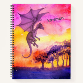 Helderheid Waterverf Paarse trekdraak Notitieboek