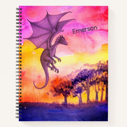 Helderheid Waterverf Paarse trekdraak Notitieboek (Voorkant)