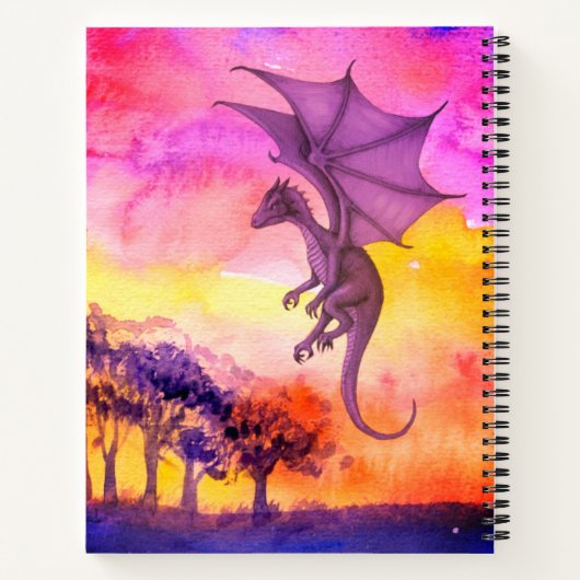 Helderheid Waterverf Paarse trekdraak Notitieboek (Achterkant)