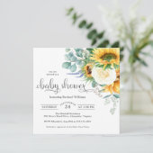 Helderheid Waterverf Zonnebloemen Baby shower Kaart (Staand voorkant)