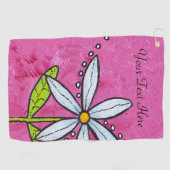 Helderheid witte feestdagen en groene bladeren op  golfhanddoek (Horizontaal)