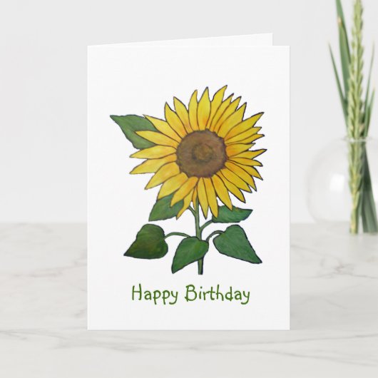Helderheid Zonnebloem Birthdays-Kaart Kaart (Voorkant)