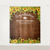 Helderheid zonnebloem Rustic Wood Foto Booth Backd Wandkleed (Voorkant)