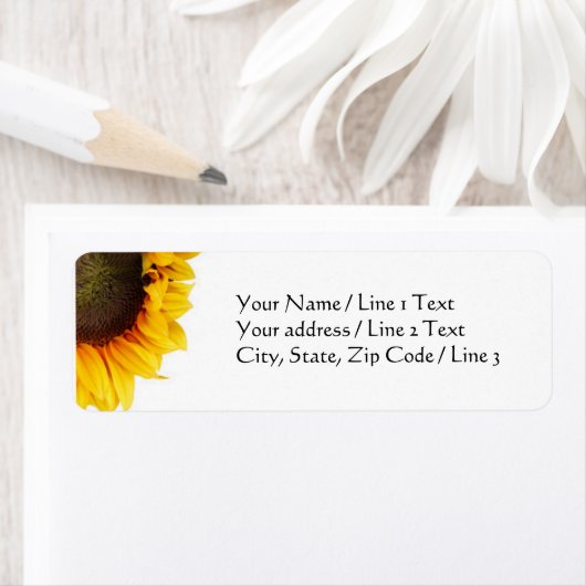 Helderhoekzonnebloem | Aangepast retouradres Etiket (Insitu)