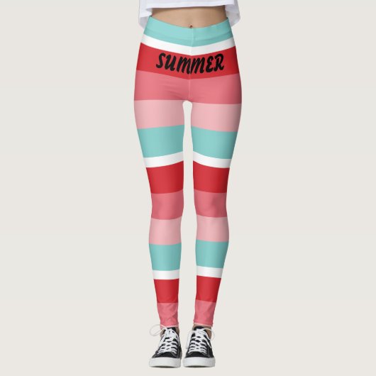 Helderhorizontale strips leggings (Voorkant)