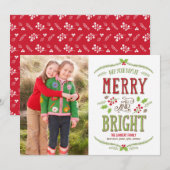 Helderkerstfeestelijke fotokaart feestdagenkaart (Voorkant / Achterkant)