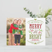 Helderkerstfeestelijke fotokaart feestdagenkaart (Staand voorkant)