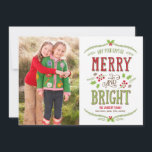 Helderkerstfeestelijke fotokaart feestdagenkaart<br><div class="desc">Viel het seizoen met deze moderne en stijlvolle vakantiekaart van Berry Berry Sweet. Bezoek WWWW.BERRYBERRYSWEET.COM voor meer van onze stijlvolle vakantie-collecties.</div>