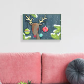 Helderkerstrenrendiertje Canvas Afdruk (Insitu (Woonkamer))