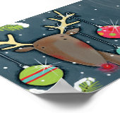 Helderkerstrenrendiertje Poster (Hoek)