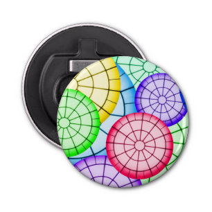 Helderkleurig Abstract cirkelpatroon Button Flesopener