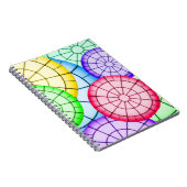 Helderkleurig Abstract cirkelpatroon Notitieboek (Rechterzijde)
