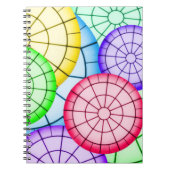 Helderkleurig Abstract cirkelpatroon Notitieboek (Voorkant)