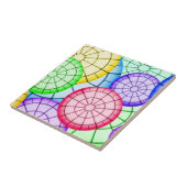 Helderkleurig Abstract cirkelpatroon Tegeltje (Zijkant)