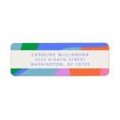 Helderkleurig Abstract kunstschildpad — Retouradre Etiket (Voorkant)