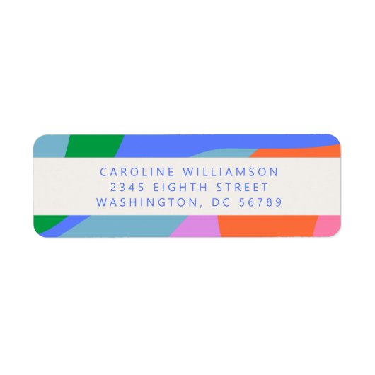 Helderkleurig Abstract kunstschildpad — Retouradre Etiket (Voorkant)