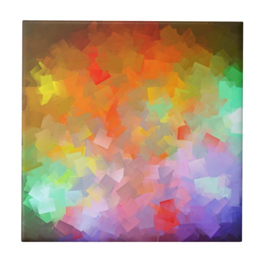 Helderkleurig Abstract modern Cubisme Tegeltje (Voorkant)