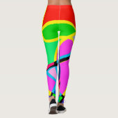 Helderkleurig abstract ontwerp leggings (Achterkant)
