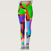 Helderkleurig abstract ontwerp leggings (Voorkant)