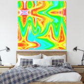 Helderkleurig Abstract patroon Canvas Afdruk (Insitu (Slaapkamer))