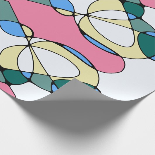 Helderkleurig Abstract patroon - Roze Blauw Groen Cadeaupapier (Hoek)
