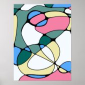 Helderkleurig Abstract patroon - Roze Blauw Groen Poster (Voorkant)