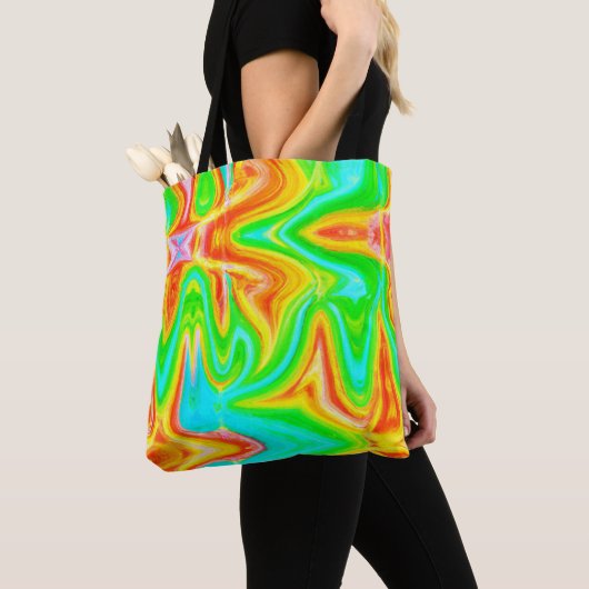 Helderkleurig Abstract patroon Tote Bag (Dichtbij)