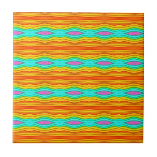 Helderkleurig, Abstract Tegeltje (Voorkant)