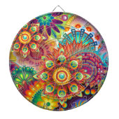 Helderkleurig Abstract ventilatorpatroon Dartbord (Voorkant)