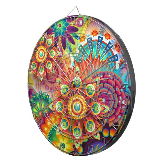 Helderkleurig Abstract ventilatorpatroon Dartbord (Voorkant Rechts)