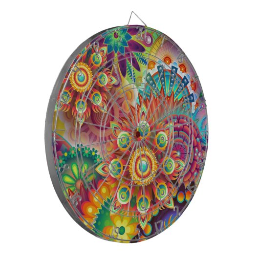 Helderkleurig Abstract ventilatorpatroon Dartbord (Voorkant Links)