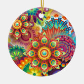 Helderkleurig Abstract ventilatorpatroon Keramisch Ornament (Voorkant)