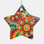 Helderkleurig Abstract ventilatorpatroon Keramisch Ornament (Voorkant)