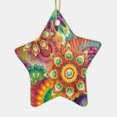 Helderkleurig Abstract ventilatorpatroon Keramisch Ornament (Links)