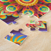 Helderkleurig Abstract ventilatorpatroon Legpuzzel (Zijkant)