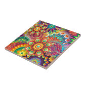 Helderkleurig Abstract ventilatorpatroon Tegeltje (Zijkant)