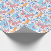 Helderkleurig Alpaca-patroon Cadeaupapier (Hoek)