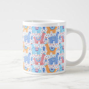 Helderkleurig Alpaca-patroon Grote Koffiekop
