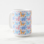 Helderkleurig Alpaca-patroon Koffiemok (Voorkant links)