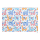 Helderkleurig Alpaca-patroon Kussensloop (Voorkant-Links)