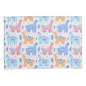 Helderkleurig Alpaca-patroon Kussensloop (Voorkant-Rechts)