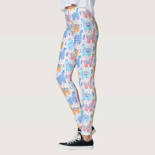 Helderkleurig Alpaca-patroon Leggings