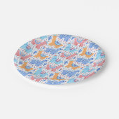 Helderkleurig Alpaca-patroon Papieren Bordje (Gekanteld)