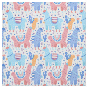 Helderkleurig Alpaca-patroon Stof