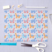 Helderkleurig Alpaca-patroon Tissuepapier (Craft)