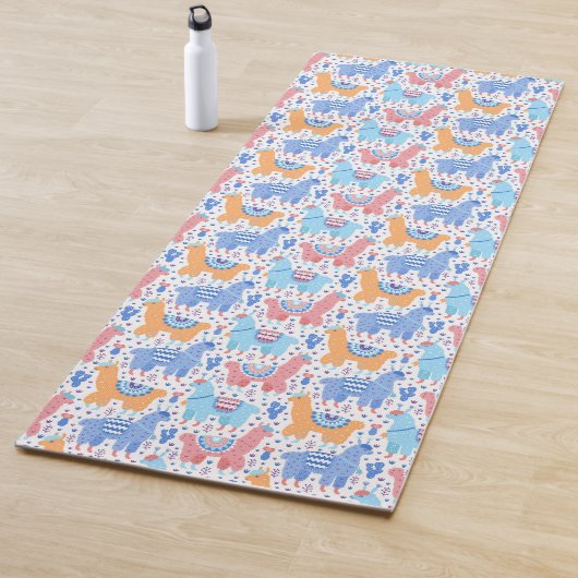 Helderkleurig Alpaca-patroon Yogamat (In situ)