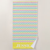 Helderkleurig avy Patroon op maat Strandlaken (Voorkant)