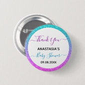 Helderkleurig blauw Paars Dank u Baby shower Ronde Button 5,7 Cm (Voorkant /achterkant)