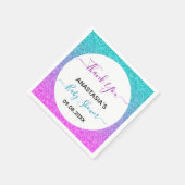 Helderkleurig blauw Paars Dank u Baby shower Servet (Hoek)