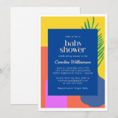 Helderkleurig Boho Botanical Art Baby shower Kaart (Voorkant / Achterkant)